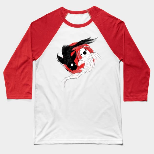 Koi Baseball T-Shirt by RubyArt